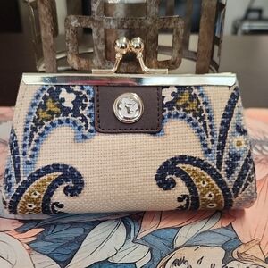Spartina 449 Beige and Navy Clutch